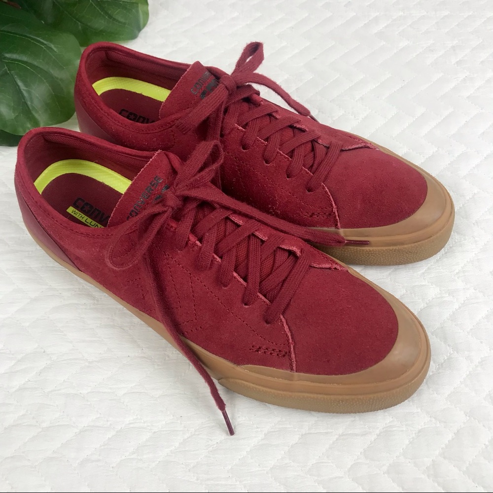 Converse Cons With Lunarlon || Brick Red Suede Old School Skate Sneakers…